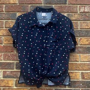 Heart Button Up Tee